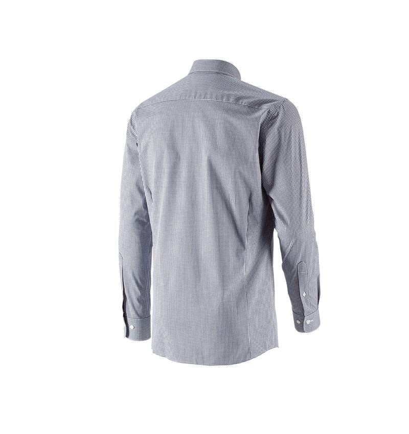 Shirts & Co.: e.s. Business Hemd cotton stretch, slim fit + dunkelblau kariert 3