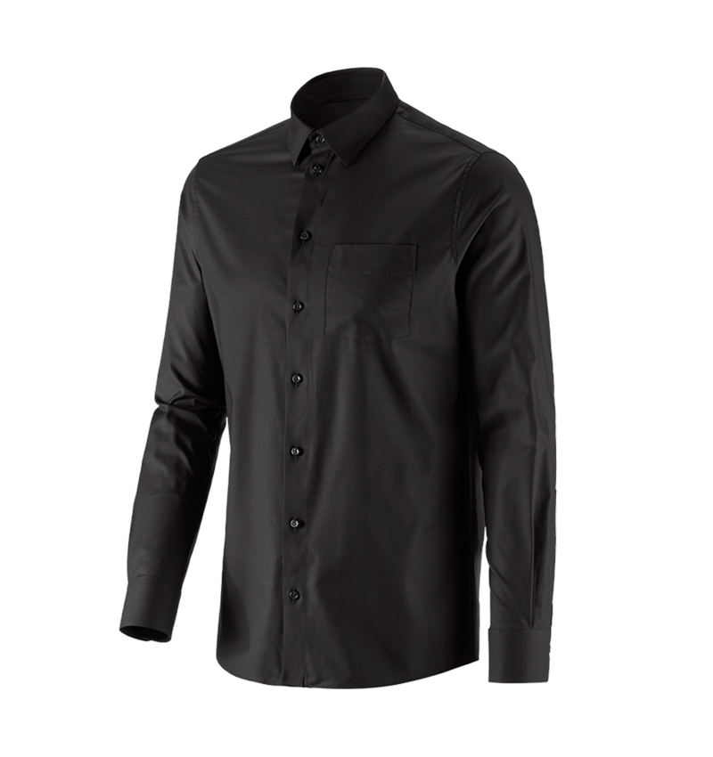 Shirts & Co.: e.s. Business Hemd cotton stretch, regular fit + schwarz 3