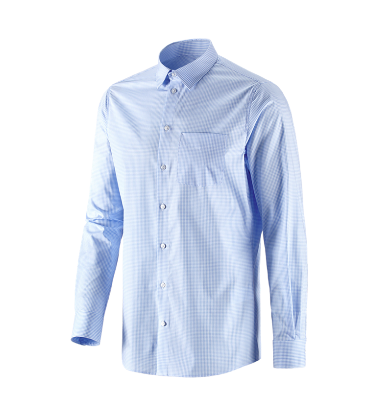 Hauts: e.s. Chemise de travail cotton stretch regular fit + bleu glacial à carreaux 3