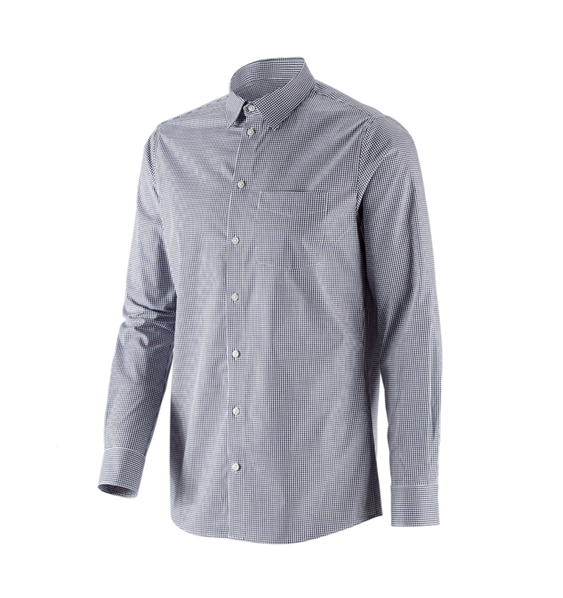Onderwerpen: e.s. Business overhemd cotton stretch, regular fit + donkerblauw geruit 4