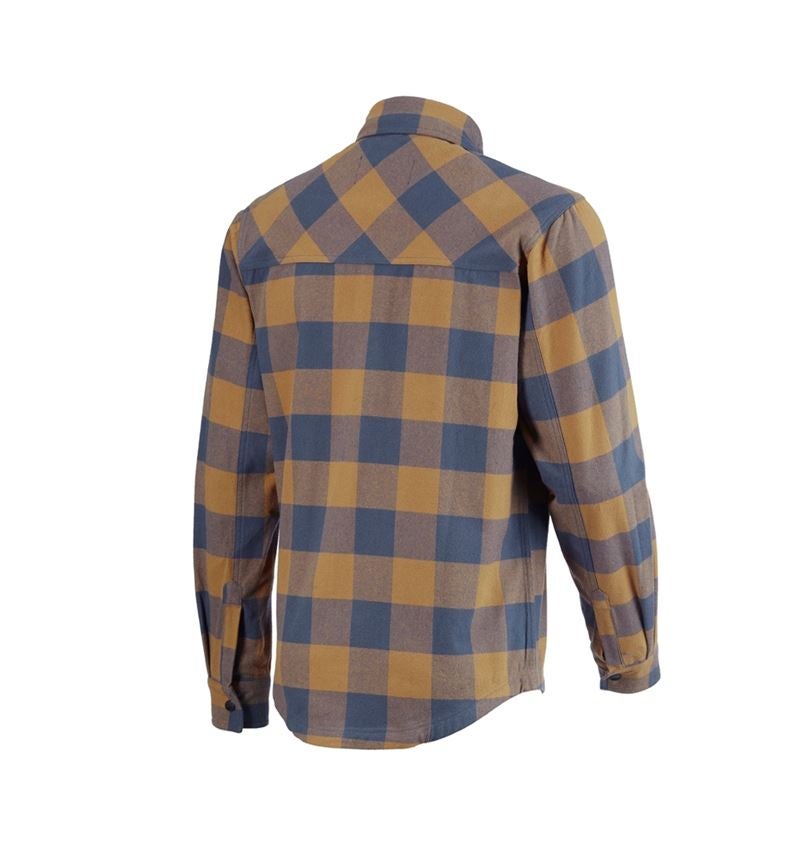 Shirts & Co.: Karohemd e.s.iconic + mandelbraun/oxidblau 5