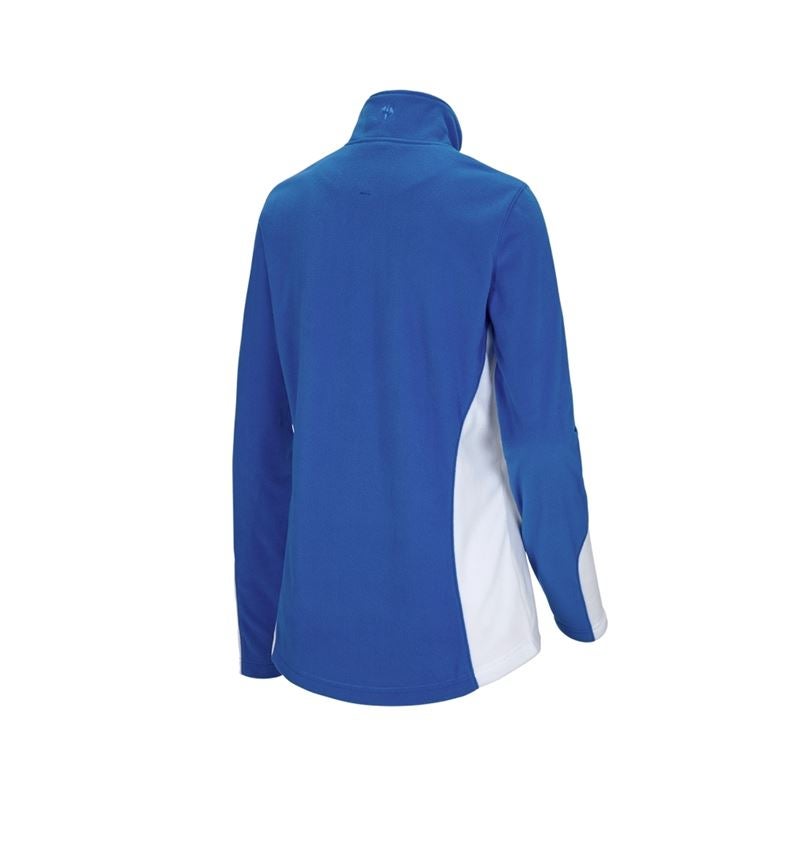 Shirts & Co.: Fleece Troyer e.s.motion 2020, Damen + weiß/enzianblau 3