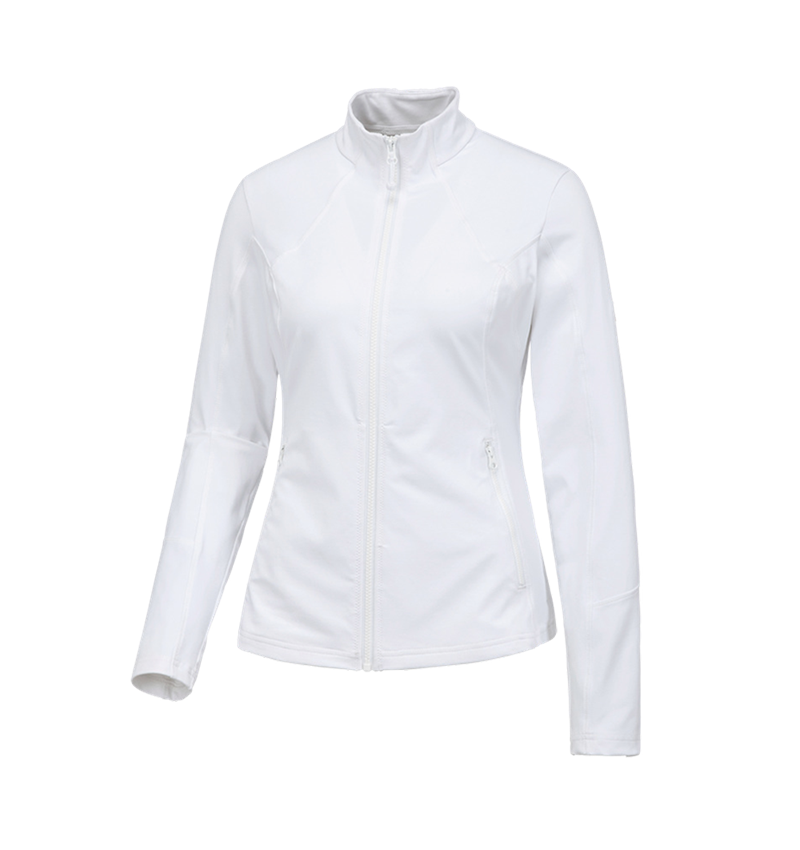 Shirts & Co.: e.s. Funktions Sweatjacke solid, Damen + weiß 1