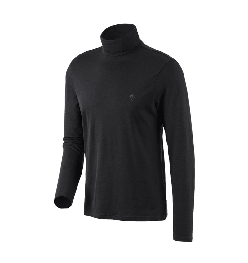 Bovenkleding: Shirt met col Merino e.s.trail + zwart 2