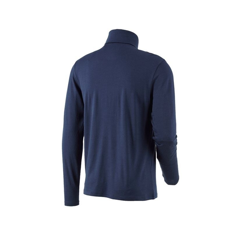 Bovenkleding: Shirt met col Merino e.s.trail + diepblauw/wit 3