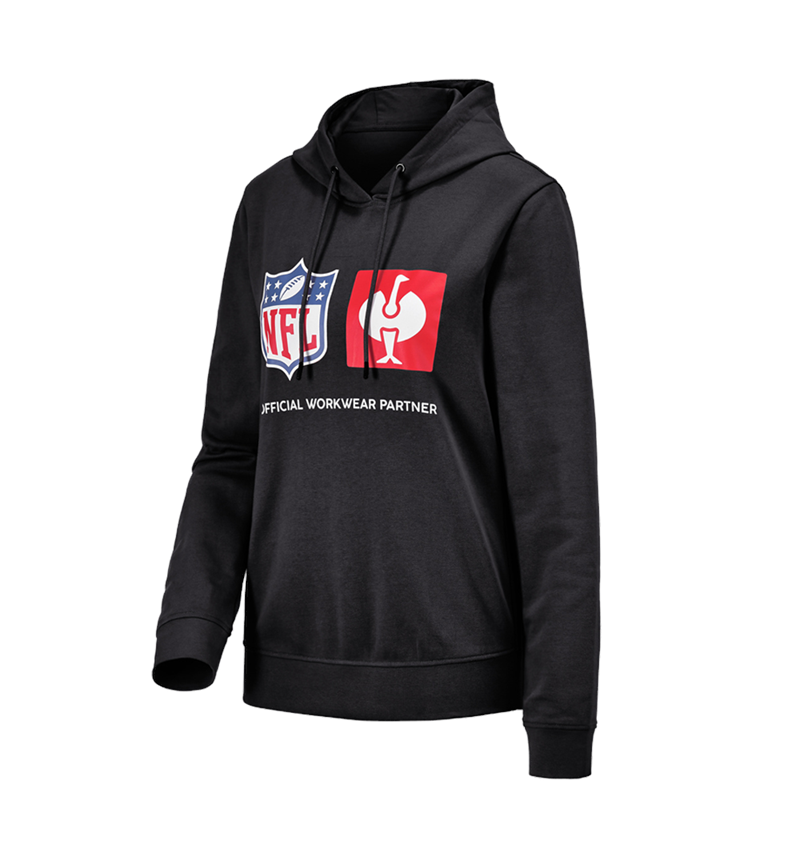 Shirts & Co.: NFL Hoodie cotton, ladies + schwarz 2