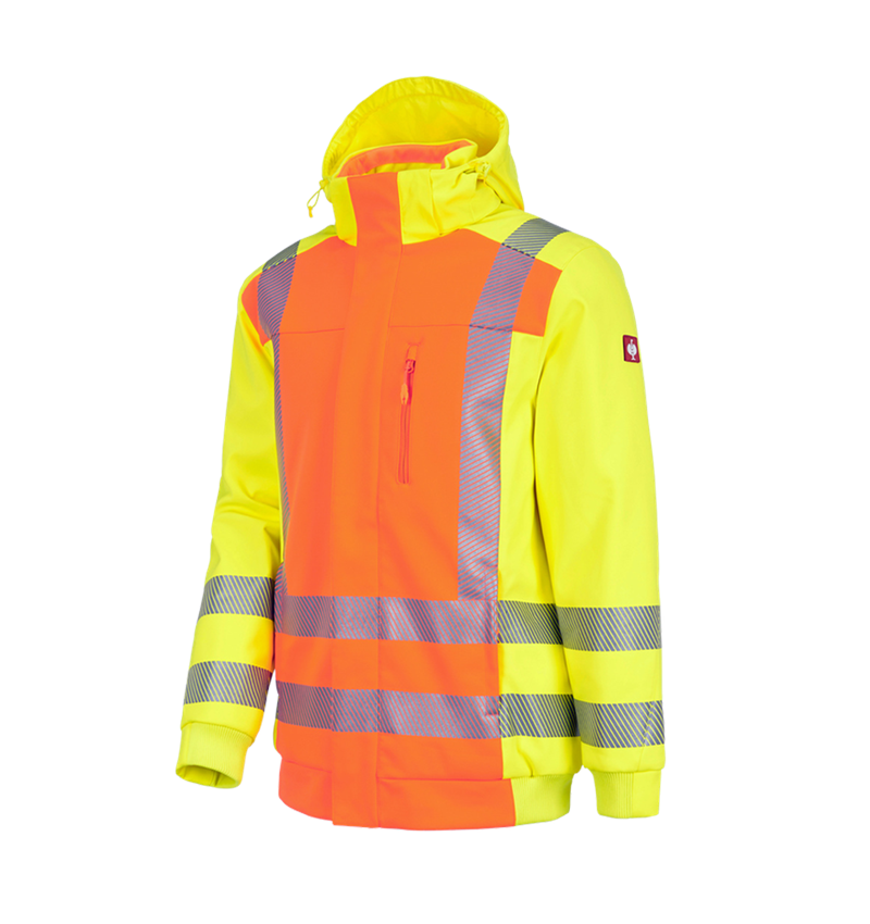 Vestes de travail: Veste d'hiver softshell de sign. e.s.motion 2020 + orange fluo/jaune fluo 2