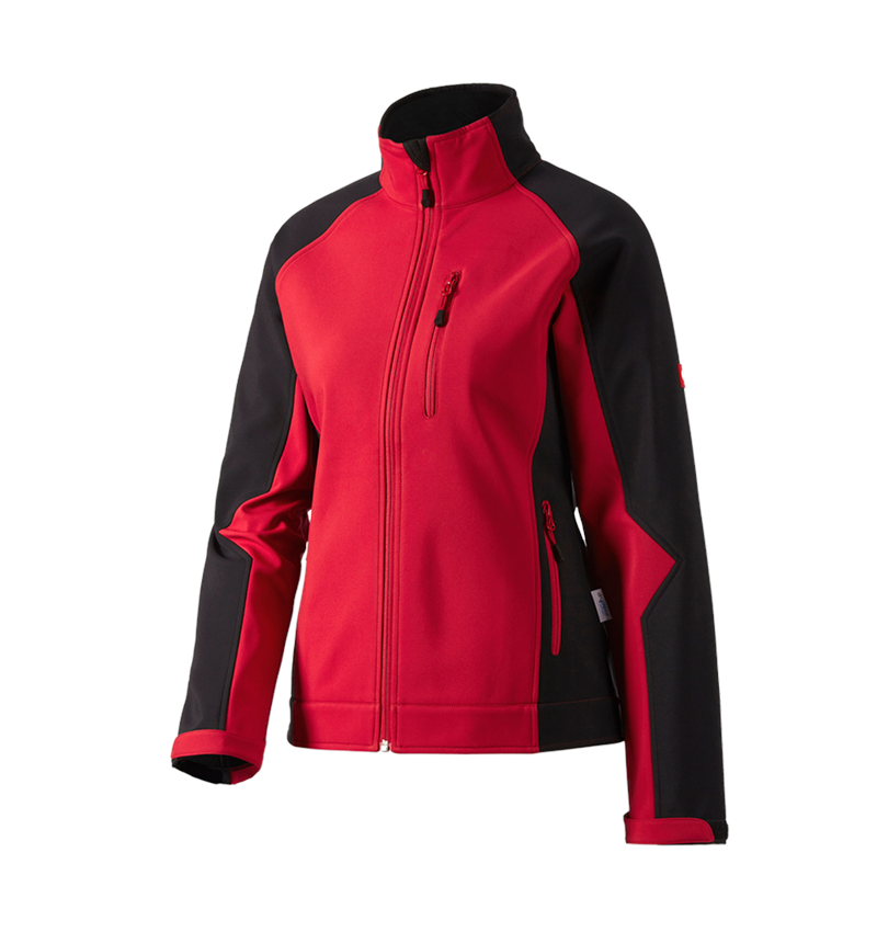 Installateurs / Plombier: Veste Softshell dryplexx® softlight, femmes + rouge/noir 4