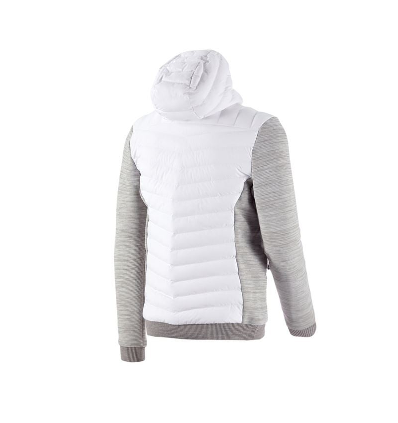 Horti-/ Sylvi-/ Agriculture: Veste en tricot à capuche hybride e.s.motion ten + blanc mélange 4