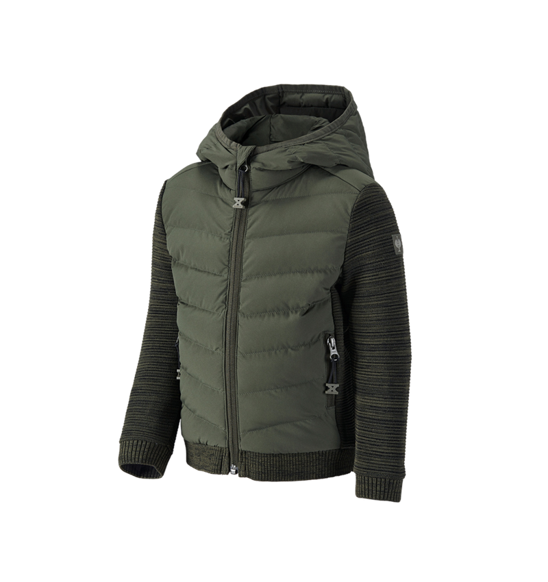 Vestes: Veste en tricot à capuche hybride e.s.motion ten + vert camouflage mélange 1