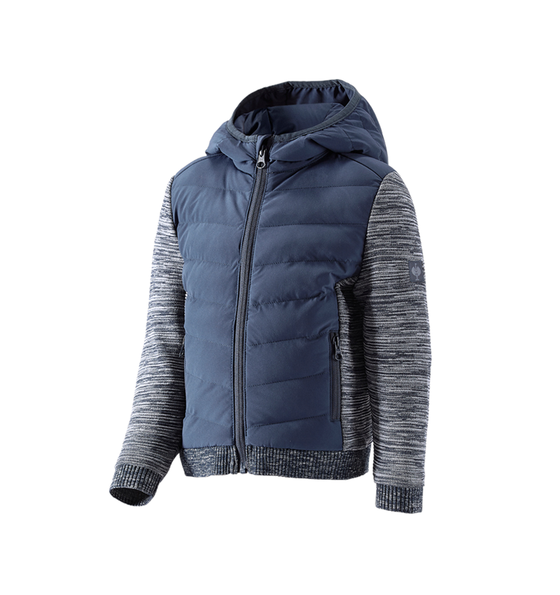 Thèmes: Veste en tricot à capuche hybride e.s.motion ten + bleu ardoise mélange 2