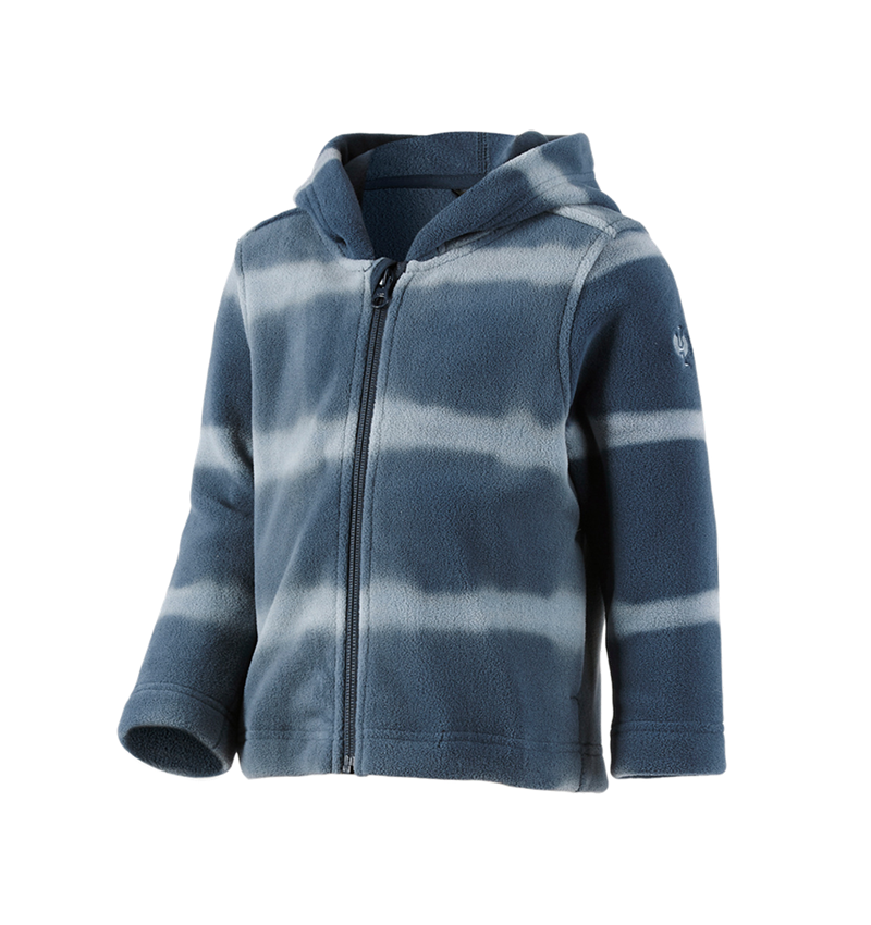 Jassen: Fleece capuchonjack tie-dye e.s.motion ten, kinder + leisteenblauw/rookblauw 2