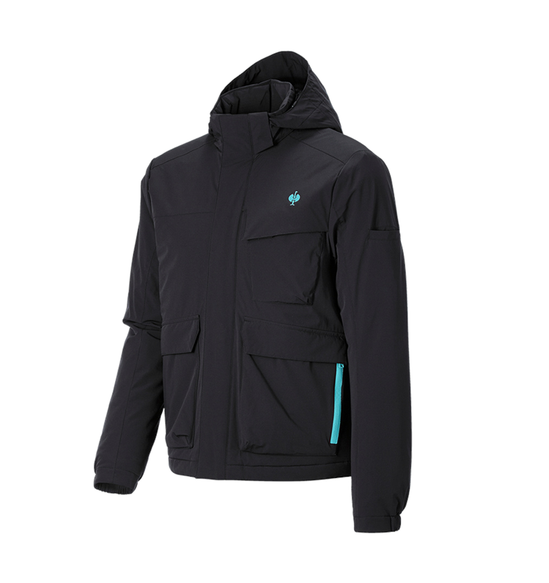 Vestes de travail: Veste d'hiver e.s.trail + noir/lapis turquoise 5