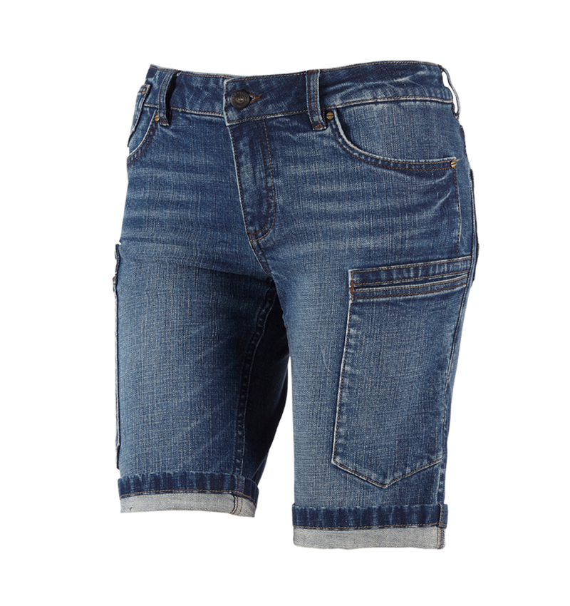 Hosen: e.s. 7-Pocket-Jeans Short, Damen + stonewashed 2