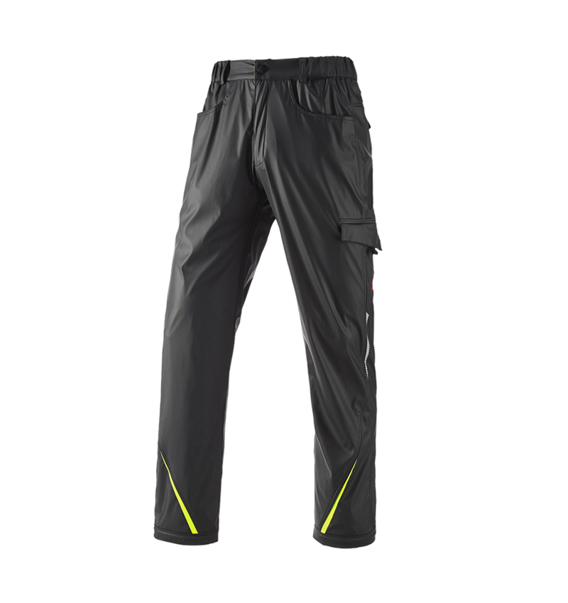 Pantalons de travail: Pantalon de pluie e.s.motion 2020 superflex + noir/jaune fluo/orange fluo 2