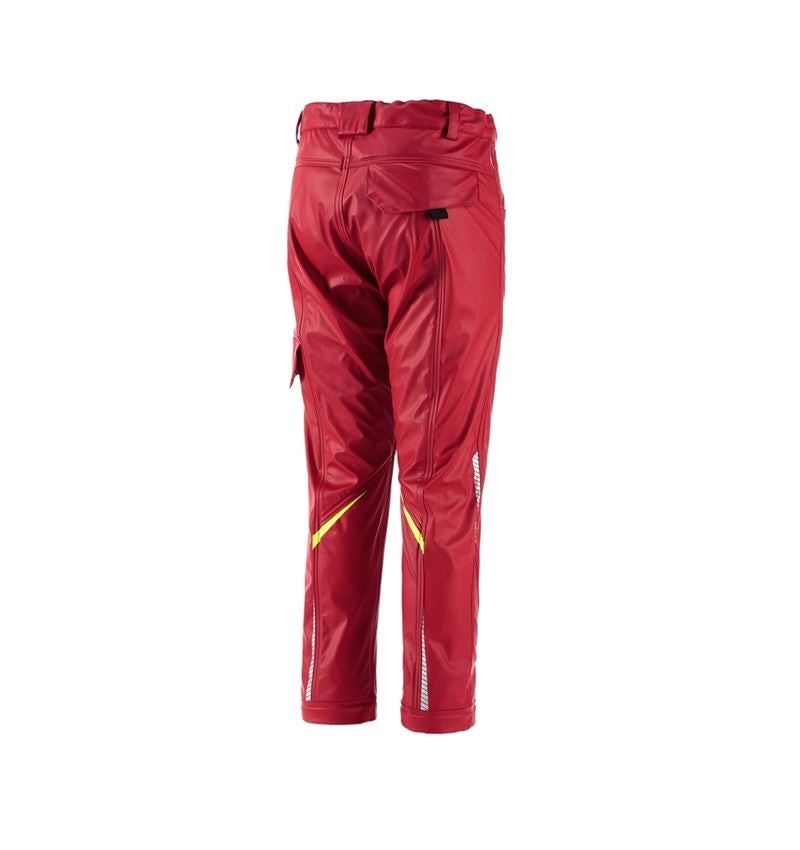 Pantalons: Pantalon pluie e.s.motion 2020 superflex, enfants + rouge vif/jaune fluo 1