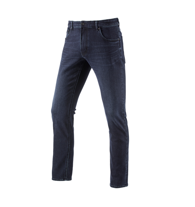 Hosen: e.s. Winter 5-Pocket-Stretch-Jeans + darkwashed