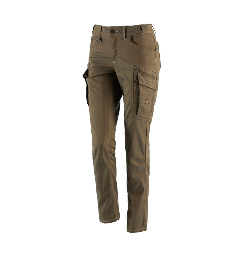 Pantalons de travail: Pantalon Cargo e.s.vintage, femmes + sépia 3
