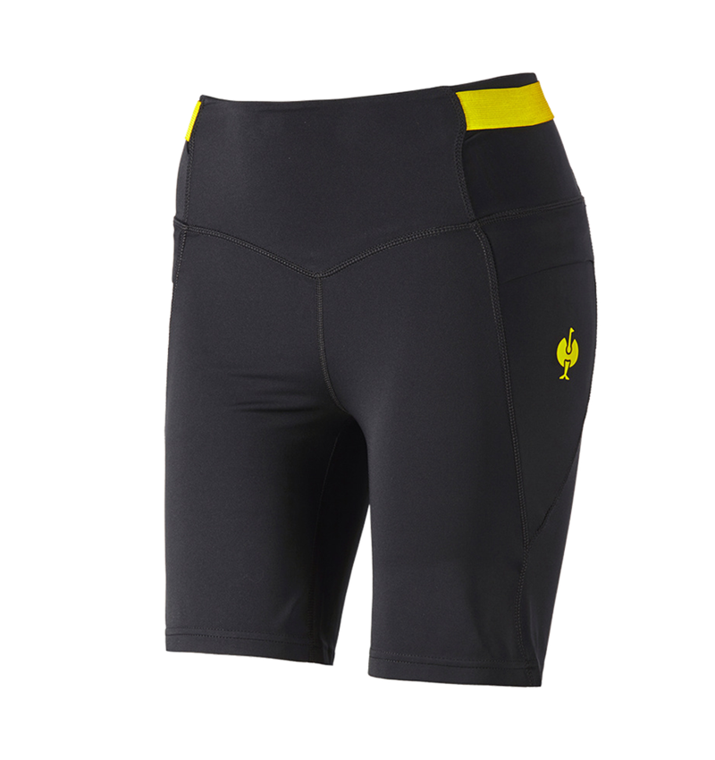 Pantalons de travail: Collant Race short e.s.trail, femmes + noir/jaune acide 3