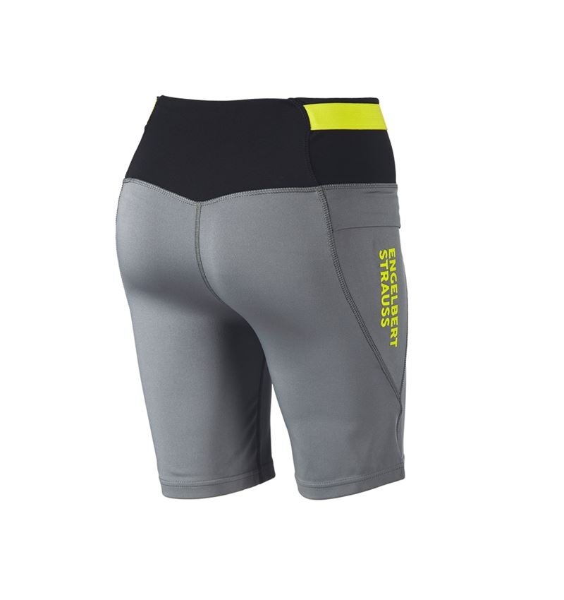 Pantalons de travail: Collant Race short e.s.trail, femmes + gris basalte/jaune acide 3