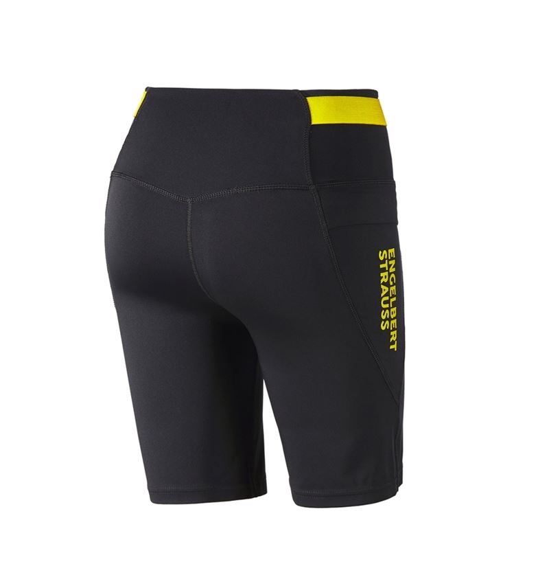 Pantalons de travail: Collant Race short e.s.trail, femmes + noir/jaune acide 4