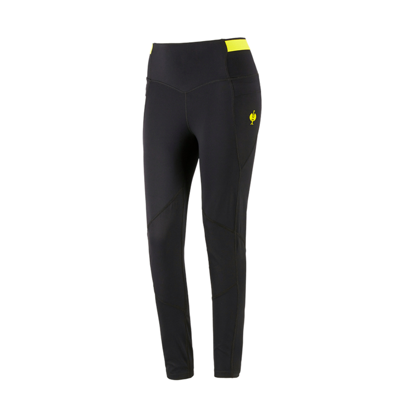 Pantalons de travail: Collant Race e.s.trail, femmes + noir/jaune acide 4