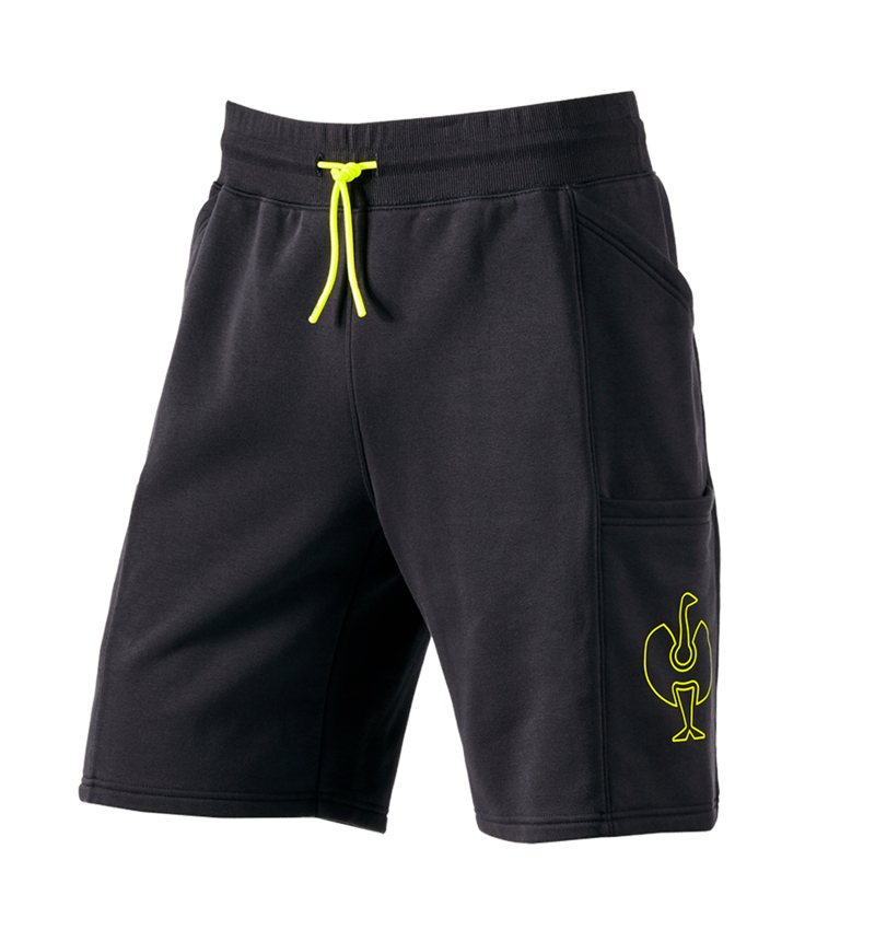 Pantalons de travail: Sweat short e.s.trail + noir/jaune acide 2