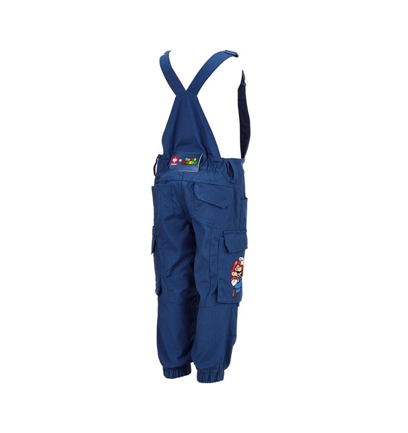 Pantalons: Super Mario Salopette, enfants + bleu alcalin 3