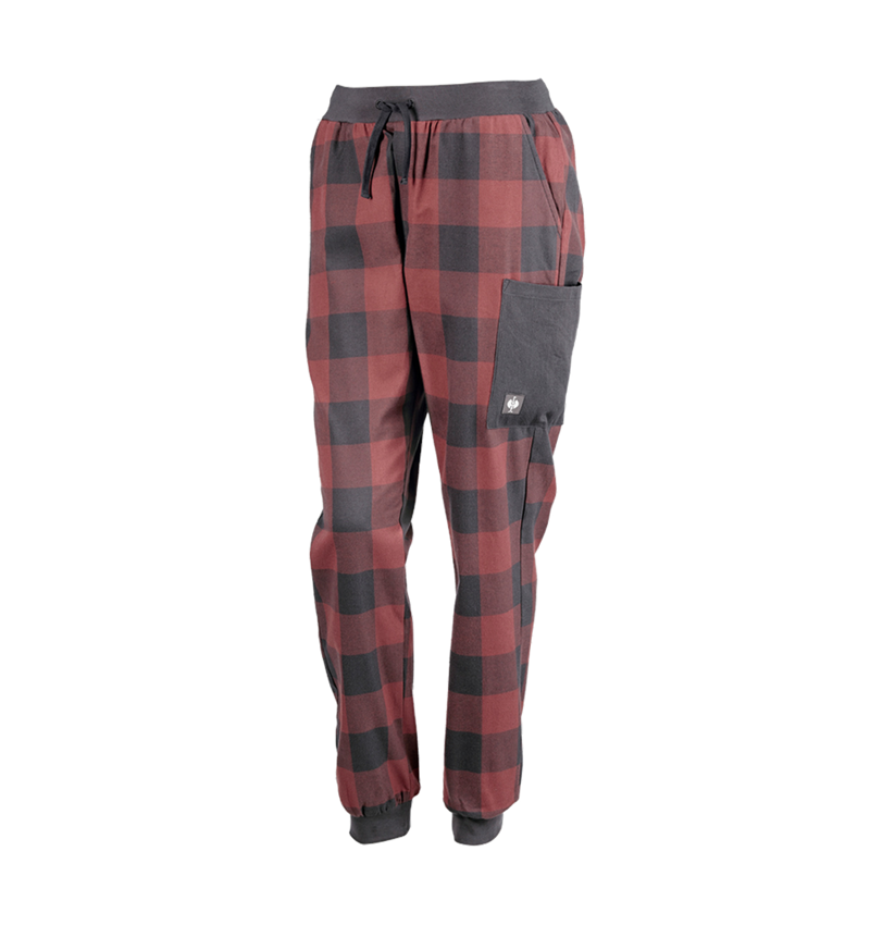 Accessoires: e.s. Pyjama Pantalon, femmes + rouge oxyde/gris carbone 5