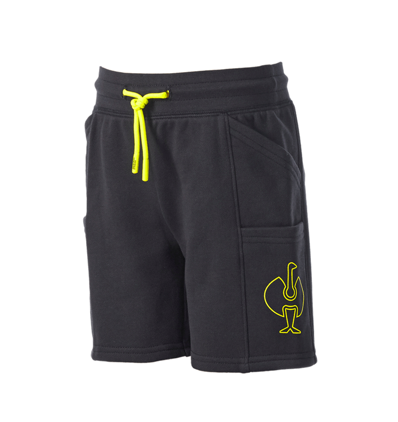 Shorts: Sweat short light e.s.trail, kinderen + zwart/zuurgeel 4