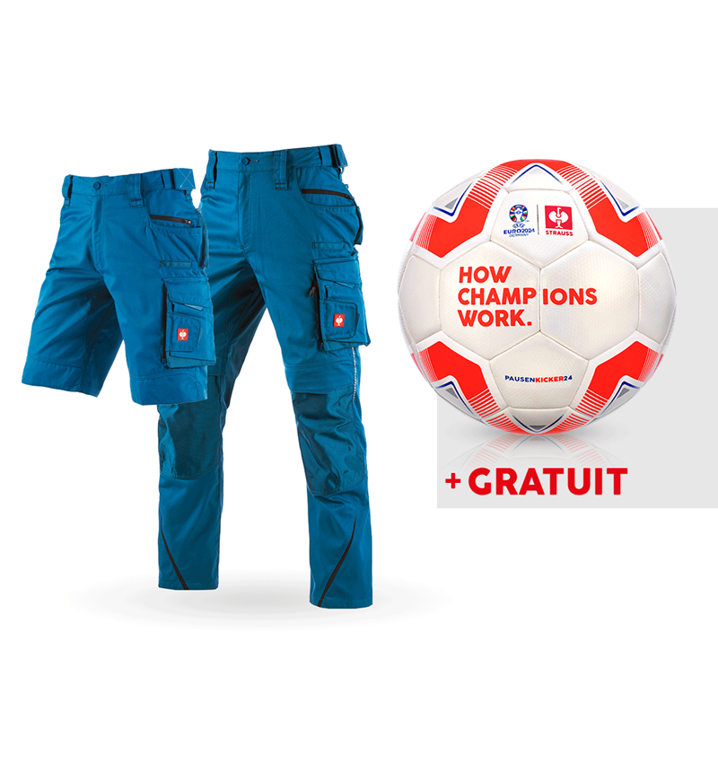 Vêtements: KIT : Pantalon e.s.motion 2020 + short + ballon + atoll/bleu foncé