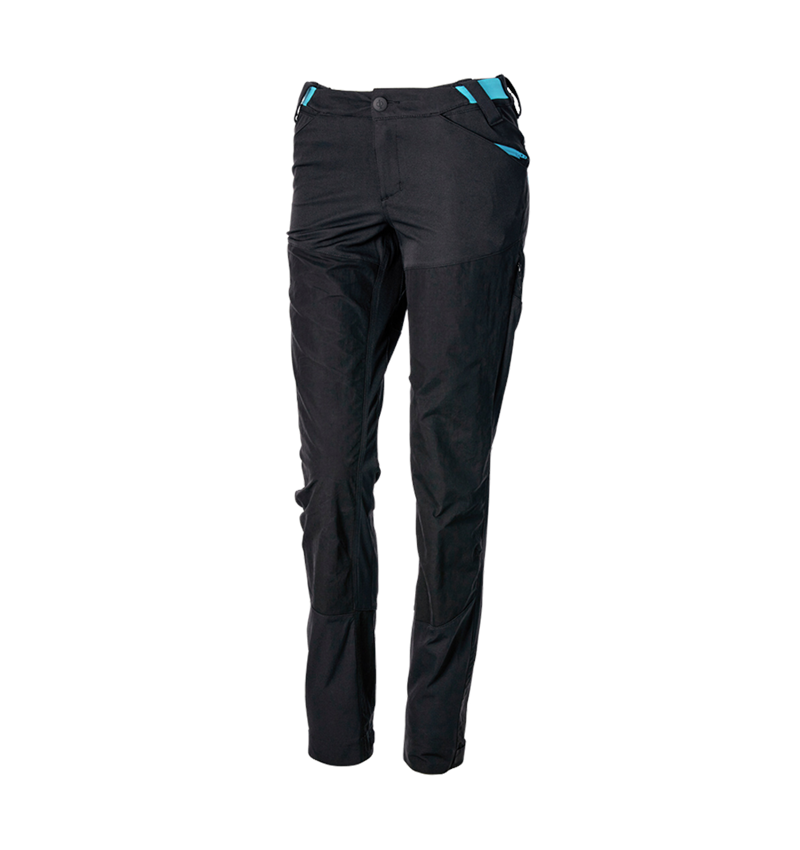 Pantalons de travail: Pantalon de fonction hybride e.s.trail, femmes + noir/lapis turquoise 4