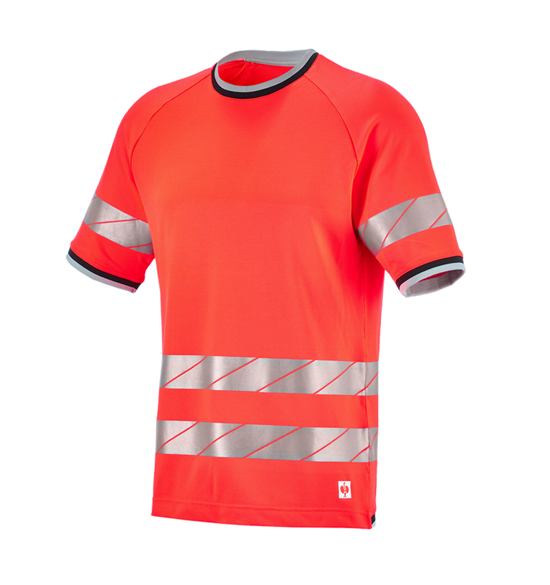 Hauts: T-shirt fonctionnel signal e.s.ambition + rouge fluo/noir 6