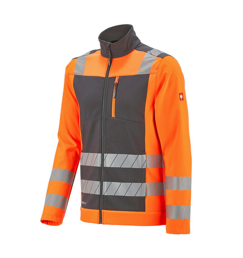 Vestes de travail: Veste softshell de signalisation e.s.motion 24/7 + anthracite/orange fluo 8