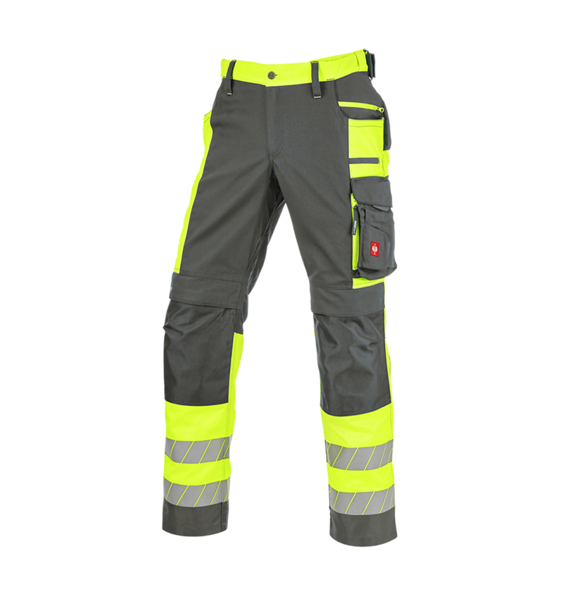 Thèmes: Pantalon à taille élast. signal. e.s.motion 24/7 + anthracite/jaune fluo 12