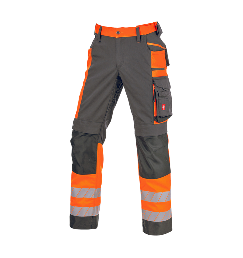 Thèmes: Pantalon à taille élast. signal. e.s.motion 24/7 + anthracite/orange fluo 10