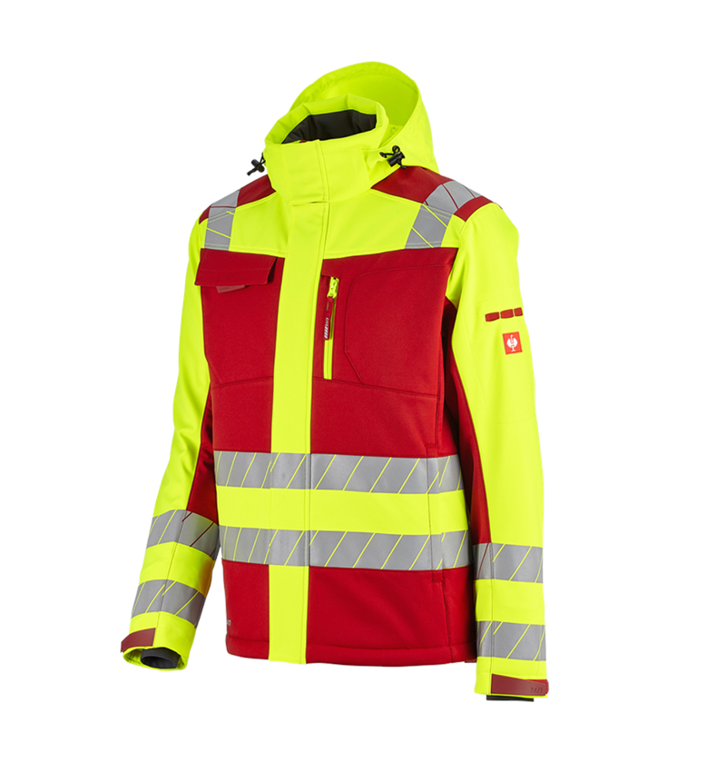 Kleding: Veiligheids winter-softshelljack e.s.motion 24/7 + rood/signaalgeel 4