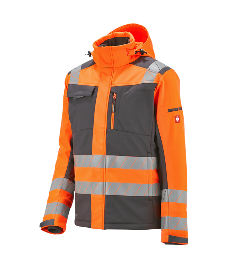 Vestes de travail: Veste softshell de signal. d'hiver e.s.motion 24/7 + anthracite/orange fluo 7