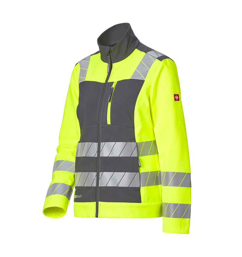 Werkjassen: Veiligheids-softshell-jack e.s.motion 24/7, dames + antraciet/signaalgeel 5