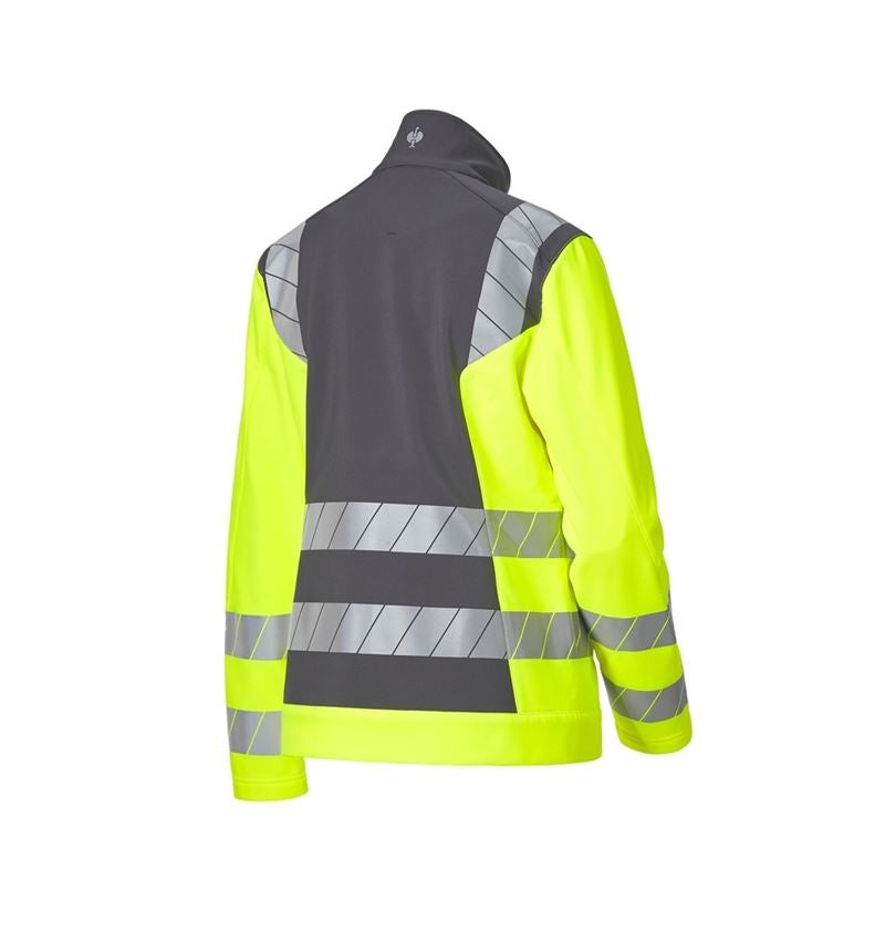 Werkjassen: Veiligheids-softshell-jack e.s.motion 24/7, dames + antraciet/signaalgeel 6