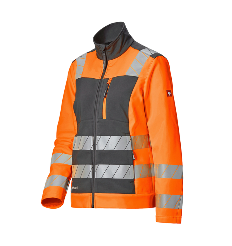 Werkjassen: Veiligheids-softshell-jack e.s.motion 24/7, dames + antraciet/signaaloranje 4