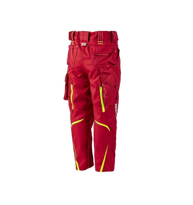 Pantalons: Pantalon à taille élastique e.s.motion2020,enfants + rouge vif/jaune fluo 2