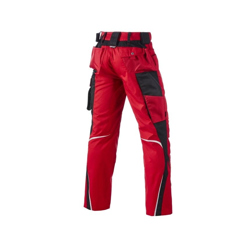 Menuisiers: Pantalon à taille élastique e.s.motion + rouge/noir 3