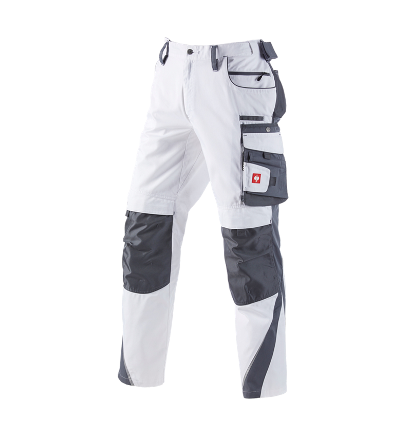 Pantalons de travail: Pantalon à taille élastique e.s.motion + blanc/gris 2