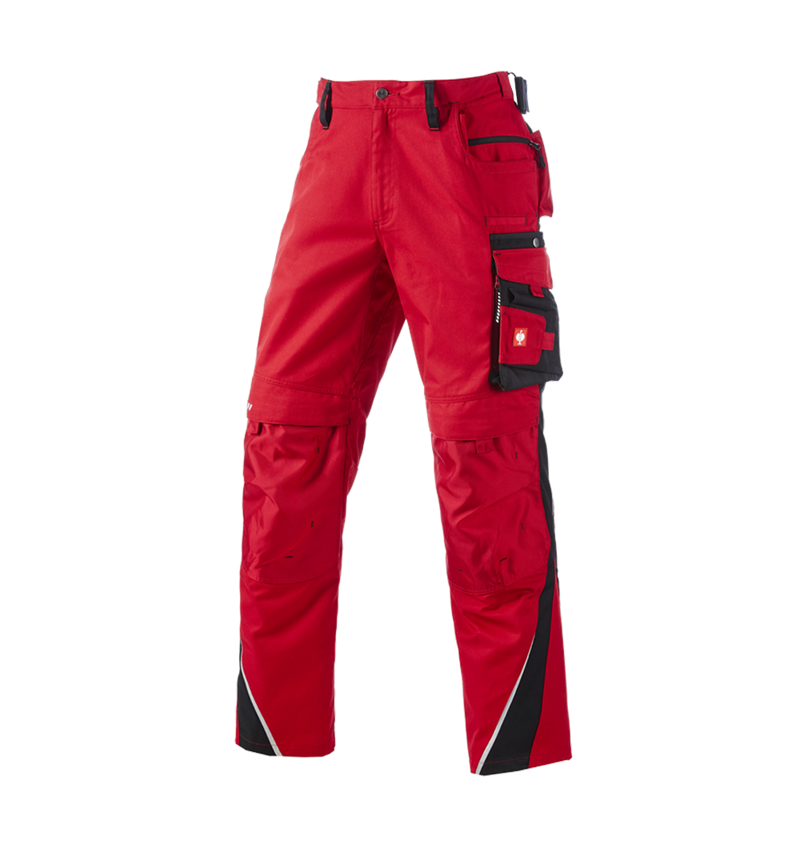 Menuisiers: Pantalon à taille élastique e.s.motion + rouge/noir 2