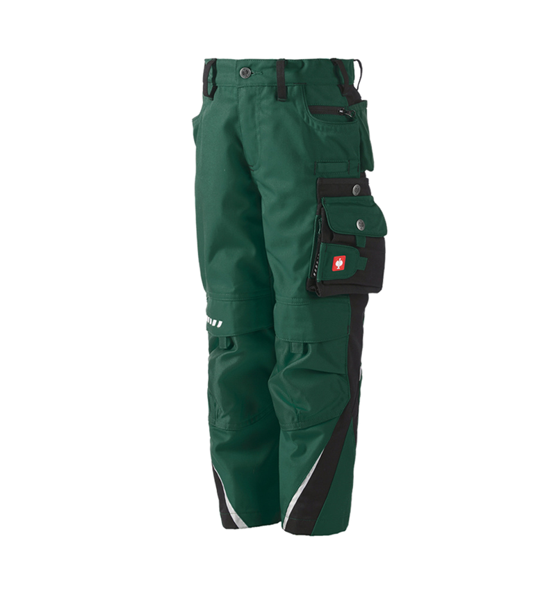 Pantalons: Pantalon à tail. élas. e.s.motion d’hiver, enfants + vert/noir