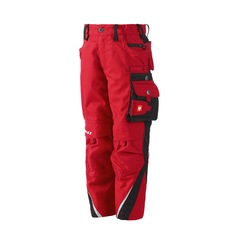 Pantalons: Pantalon à tail. élas. e.s.motion d’hiver, enfants + rouge/noir