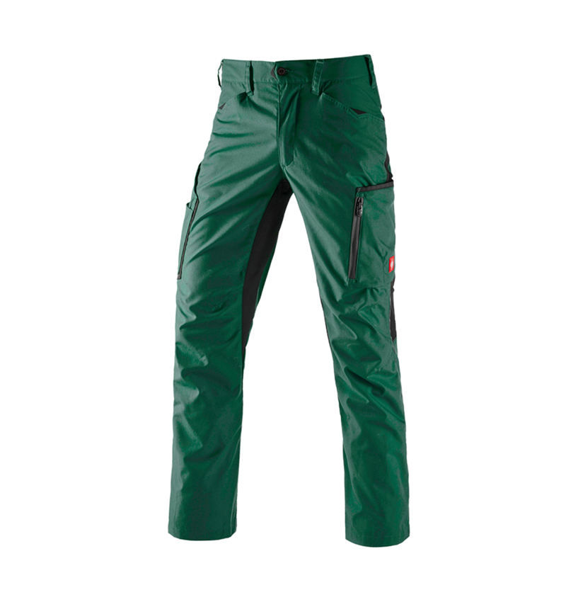 Pantalons de travail: Pantalon à taille élastique d'hiver e.s.vision + vert/noir