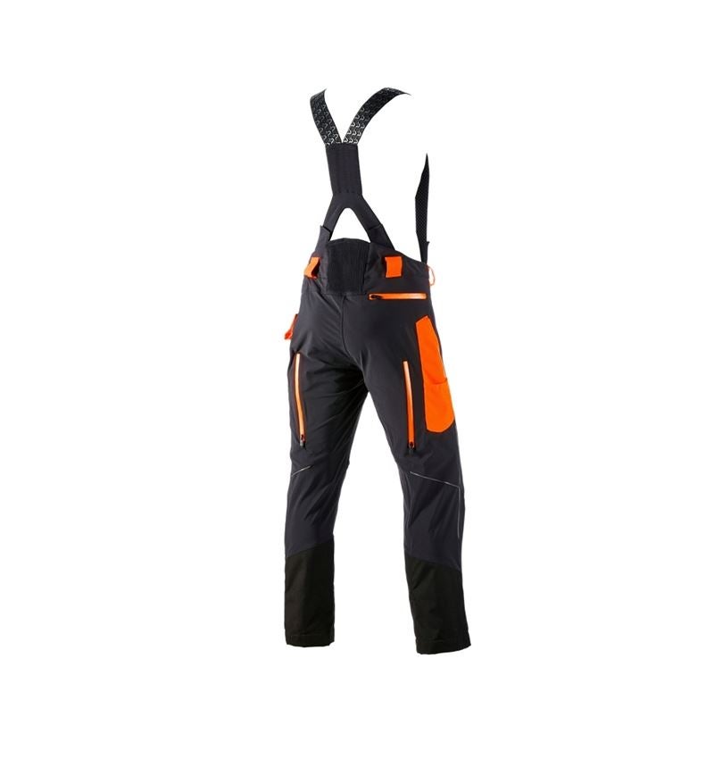 Pantalons de travail: Pantalon à taille élastique anticoupure e.s.vision + noir/orange fluo 3