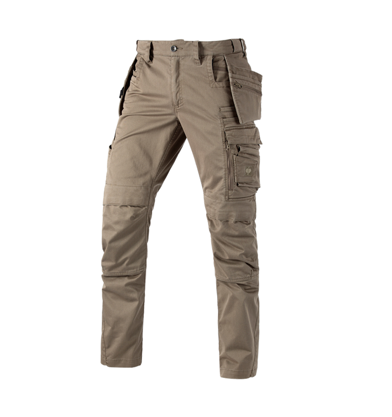 Horti-/ Sylvi-/ Agriculture: Pantalon à taille élast. e.s.motion ten tool-pouch + brun cendré 1